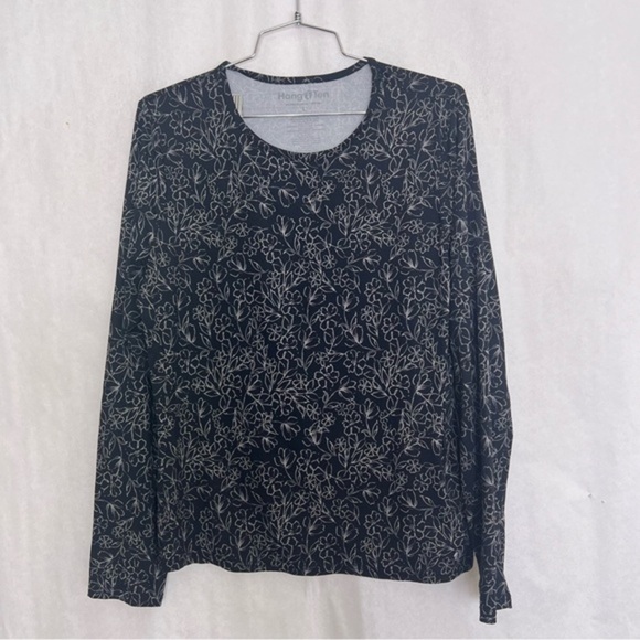 5/$25 Hang Ten Ladies Sun Tee UPF 50+ Protection Black large - Picture 1 of 3